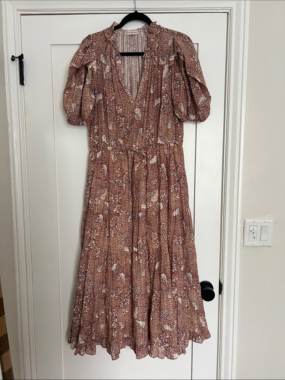 Ulla Johnson Romina Dress Sandalwood Calico Vine Floral Size 14